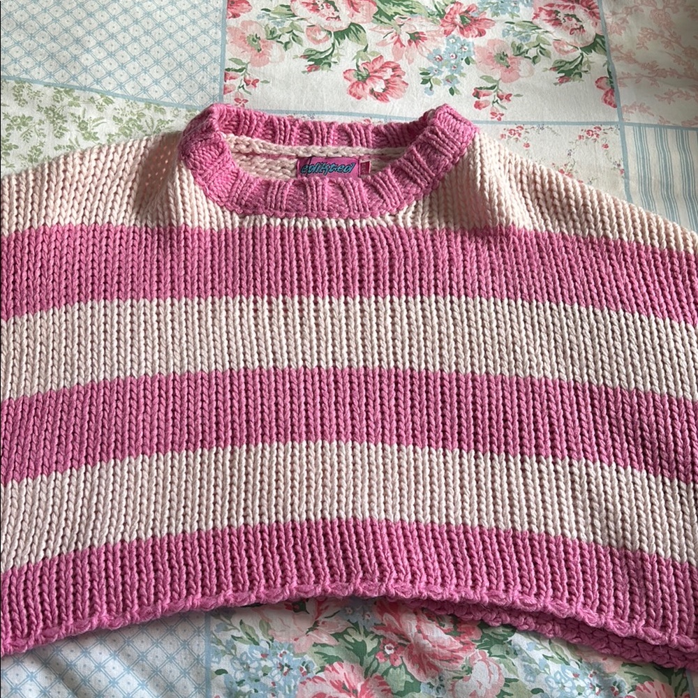 Striped Pink and Cream Sweater